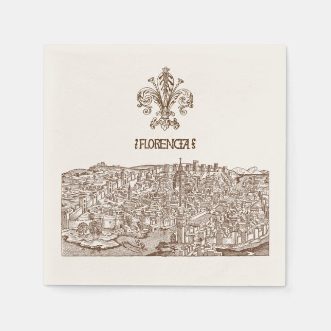 Servilleta De Papel Florencia, Woodcut medieval (Anverso)