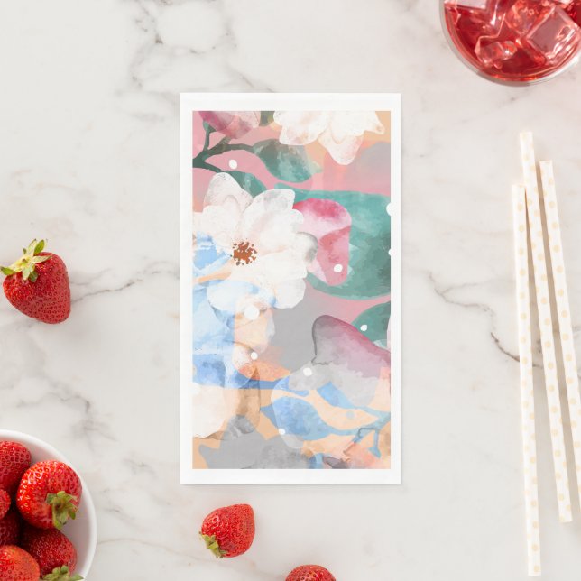 Servilleta De Papel Flores abstractas de acuarela 1 (In situ)