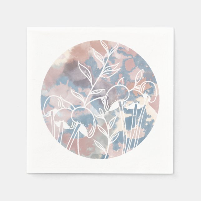 Servilleta De Papel Flores acuáticas blancas (Anverso)