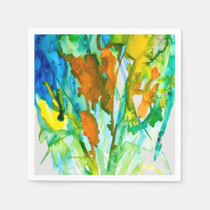 Servilleta De Papel Flores acuáticas florales abstractas