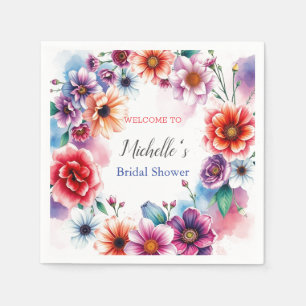 Servilleta De Papel Flores acuáticas, suave ducha de novia