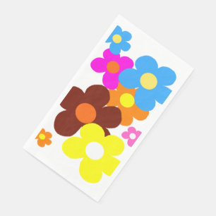 Servilleta De Papel Flores alegres y coloridas