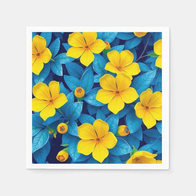 Servilleta De Papel Flores amarillas - Mediterráneo (Anverso)