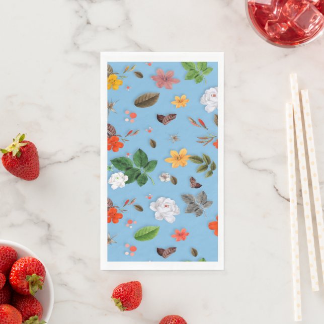 Servilleta De Papel Flores amarillas y rosas blancas 18 (In situ)