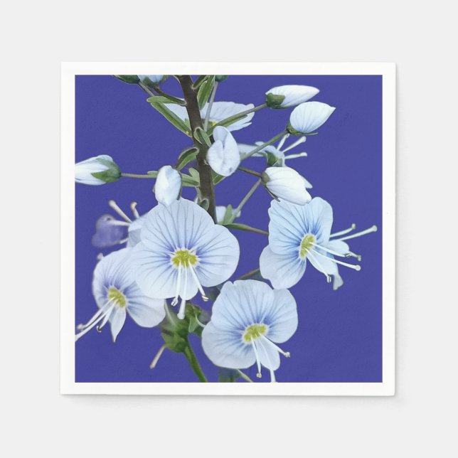 Servilleta De Papel Flores azules (Anverso)
