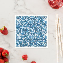Servilleta De Papel Flores azules