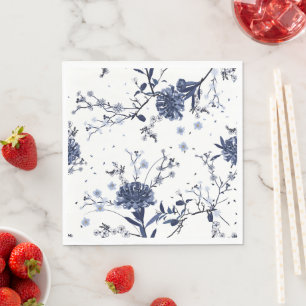 Servilleta De Papel Flores azules