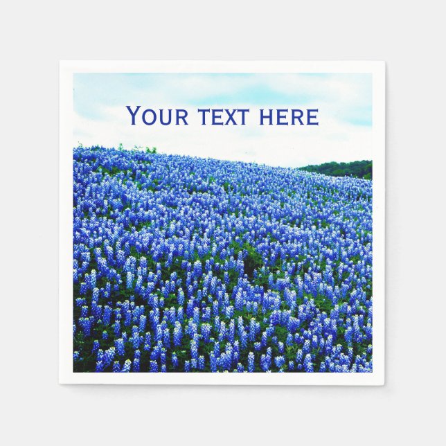 Servilleta De Papel Flores azules de Bluebonnets Texas Texan Floral (Anverso)