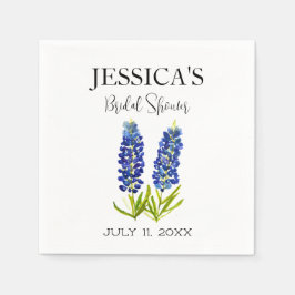 Servilleta De Papel Flores azules de flores silvestres Ducha de novia