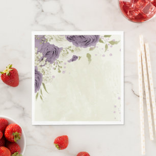 Servilleta De Papel flores blancas malva vegetación boda