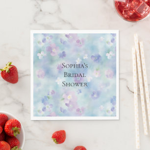 Servilleta De Papel Flores blancas moradas bonitas románticas para des