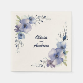 Servilleta De Papel Flores Blue Elegant: servilletas Bodas personaliza
