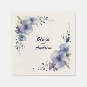 Servilleta De Papel Flores Blue Elegant: servilletas Bodas personaliza