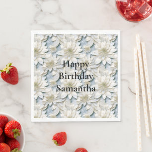 Servilleta De Papel Flores Blue White Lotus