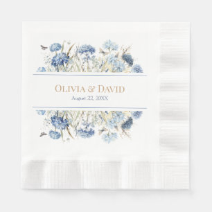 Servilleta De Papel Flores Bodas Napkins Blue Boho Garden