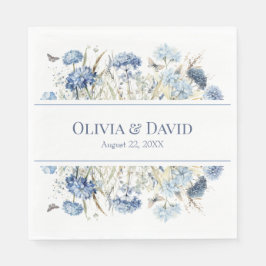 Servilleta De Papel Flores Bodas Napkins Blue Boho Garden