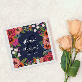 Servilleta De Papel Flores bohemias - Boda azul de la Marina