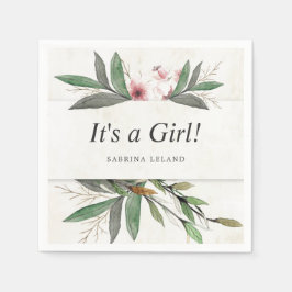 Servilleta De Papel Flores botánicas acuáticas clásicas