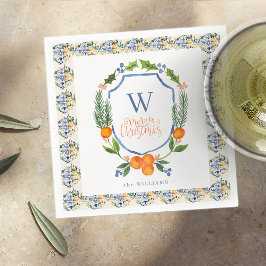 Servilleta De Papel Flores Botánicas de Cítricos de Invierno | Follaje