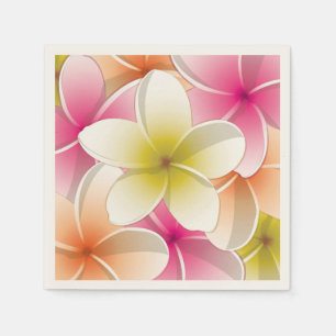 Servilleta De Papel Flores brillantes de Frangipani/ Plumeria