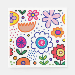 Servilleta De Papel Flores brillantes en personalizado