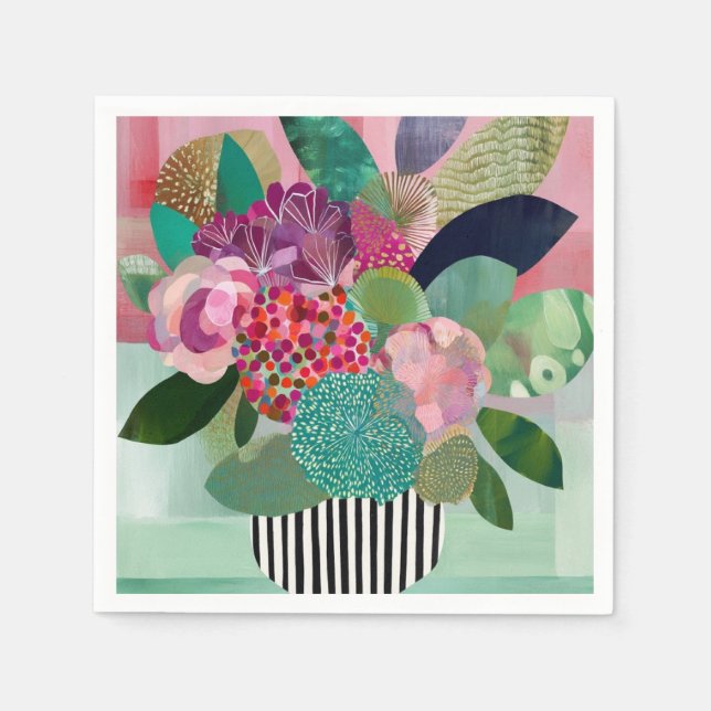 Servilleta De Papel Flores caprichosas (Anverso)