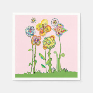 Servilleta De Papel Flores caprichosas