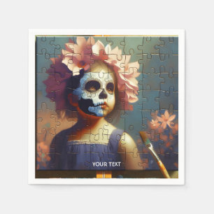 Servilleta De Papel Flores Chicas del rompecabezas de la fantasía