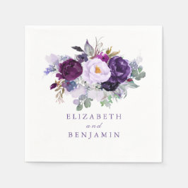 Servilleta De Papel Flores color de agua morado