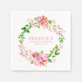 Servilleta De Papel Flores color de agua rosa papel Personalizado de d