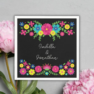 Servilleta De Papel Flores coloridas mexicanas Papel Napkin