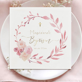 Servilleta De Papel flores coronaron el bautismo