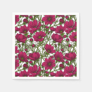 Servilleta De Papel Flores Cosmos rosadas