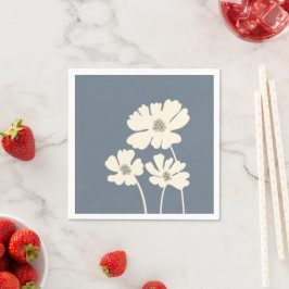 Servilleta De Papel Flores Cosmos Silhouettes Muro floral moderno