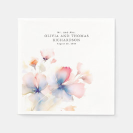 Servilleta De Papel Flores De Agua Delicadas Elegantes