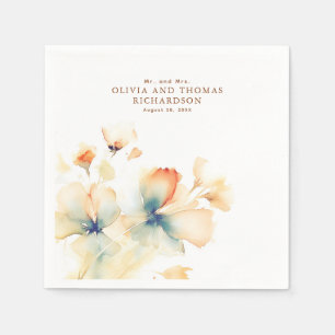 Servilleta De Papel Flores De Agua Delicadas Elegantes