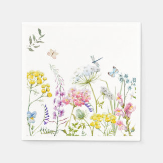 Servilleta De Papel Flores de agua salvajes verano pradera flor