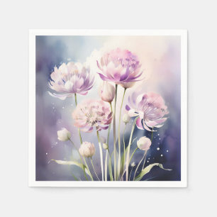 Servilleta De Papel Flores de alio blandas en acuarela pastel