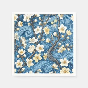 Servilleta De Papel Flores de Almendro al Estilo de Van Gogh