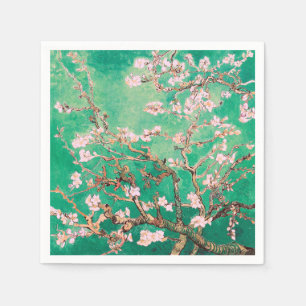 Servilleta De Papel Flores de Almendro de Van Gogh Verdes