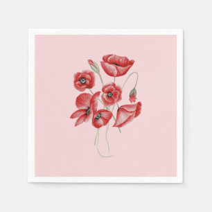 Servilleta De Papel Flores de amapola