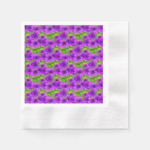 Servilleta De Papel Flores de Anémona Moradas Vibrantes