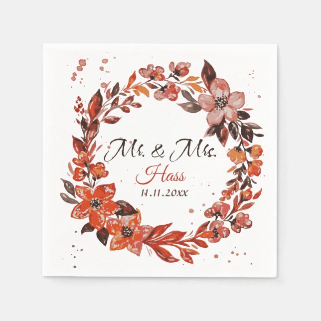 Servilleta De Papel Flores de atardecer (Anverso)