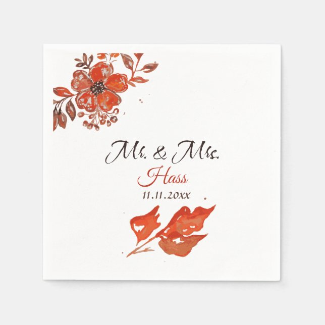 Servilleta De Papel Flores de atardecer (Anverso)