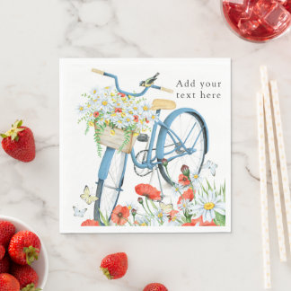 Servilleta De Papel Flores de Bicicleta Encantadoras Naturaleza