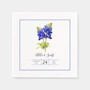 Servilleta De Papel Flores de Bluebonnet en Texas, Boda moderno