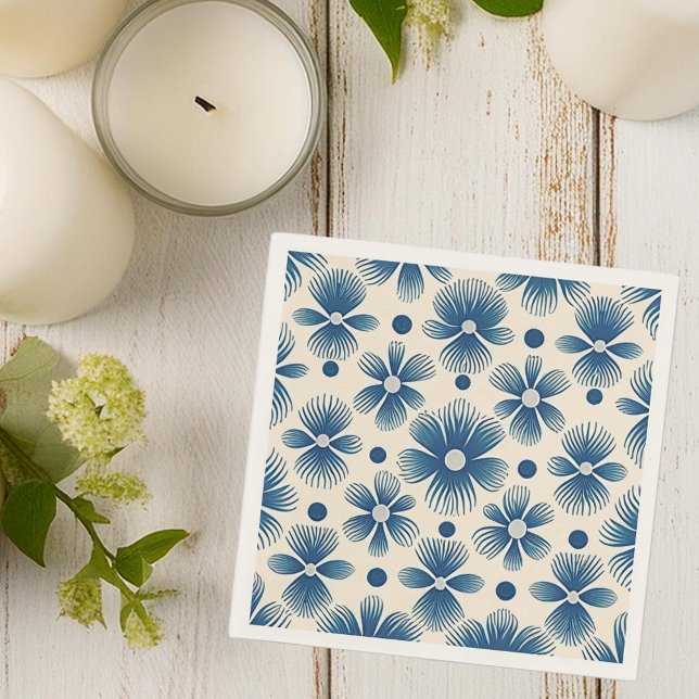 Servilleta De Papel Flores de bodas de mediados del siglo | Impresión  (Subido por el creador)