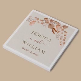 Servilleta De Papel Flores De Boho Bohemias Y Acuarelas