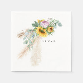 Servilleta De Papel Flores de Boho y duchas personalizadas para person
