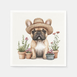Servilleta De Papel Flores de Bulldog en Francia